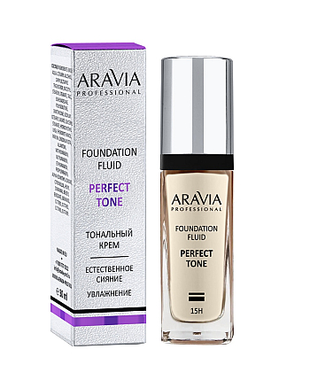 Aravia Professional Perfect Tone Foundation 02 - Тональный крем для увлажнения и естественного сияния кожи, тон светло-бежевый 30 мл - hairs-russia.ru